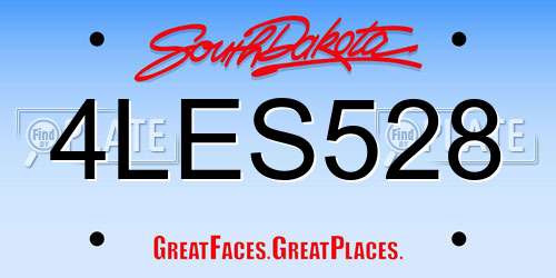 4LES528 South Dakota License Plate