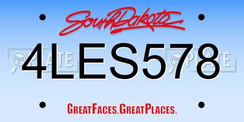 4LES578 South Dakota License Plate
