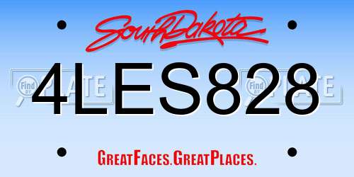 4LES828 South Dakota License Plate