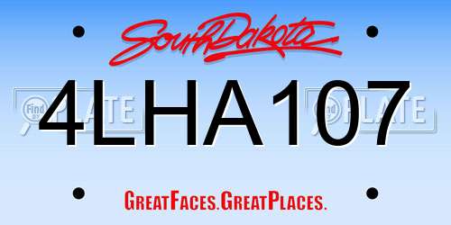 4LHA107 South Dakota License Plate