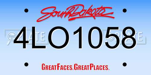 4LO1058 South Dakota License Plate