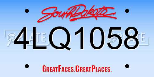 4LQ1058 South Dakota License Plate