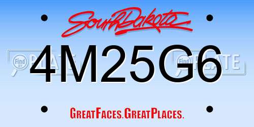 4M25G6 South Dakota License Plate