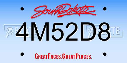 4M52D8 South Dakota License Plate