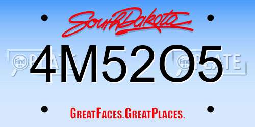4M52O5 South Dakota License Plate
