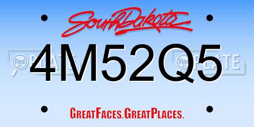 4M52Q5 South Dakota License Plate