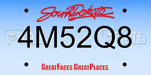 4M52Q8 South Dakota License Plate