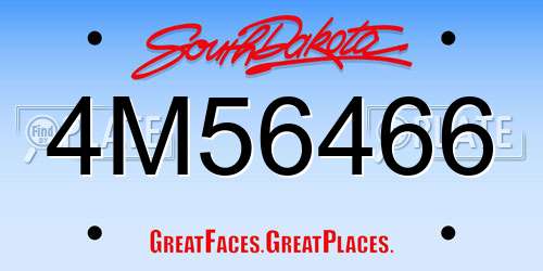 4M56466 South Dakota License Plate