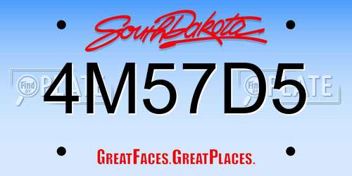 4M57D5 South Dakota License Plate