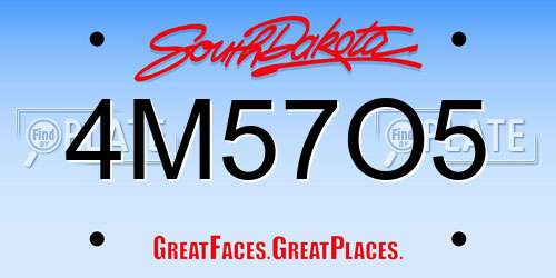 4M57O5 South Dakota License Plate