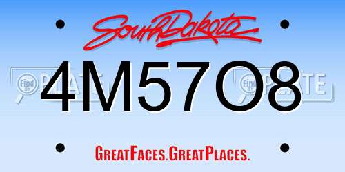 4M57O8 South Dakota License Plate