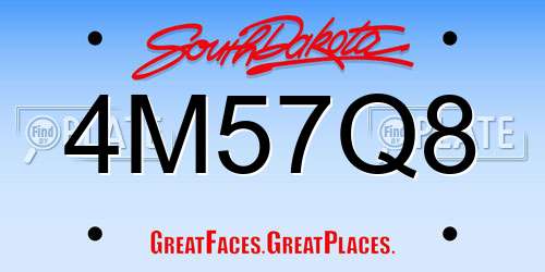4M57Q8 South Dakota License Plate