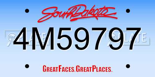 4M59797 South Dakota License Plate