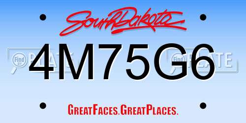 4M75G6 South Dakota License Plate