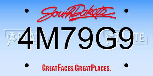 4M79G9 South Dakota License Plate