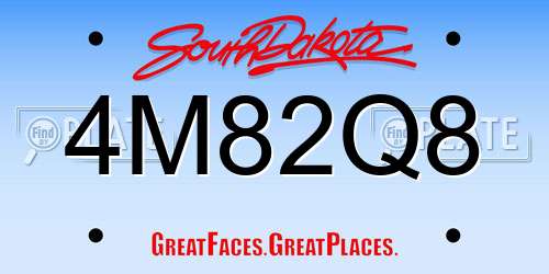 4M82Q8 South Dakota License Plate