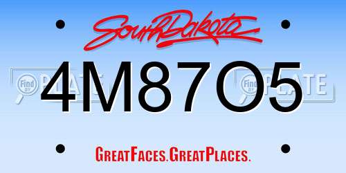 4M87O5 South Dakota License Plate