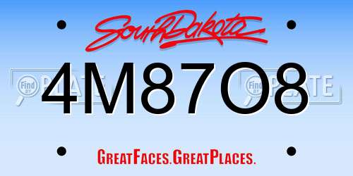 4M87O8 South Dakota License Plate