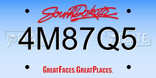 4M87Q5 South Dakota License Plate