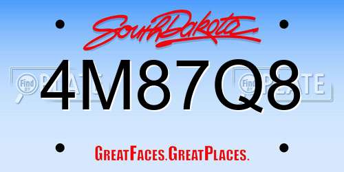 4M87Q8 South Dakota License Plate