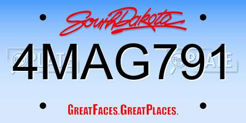 4MAG791 South Dakota License Plate