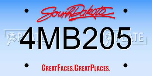 4MB205 South Dakota License Plate