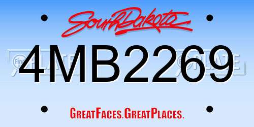 4MB2269 South Dakota License Plate