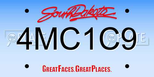 4MC1C9 South Dakota License Plate