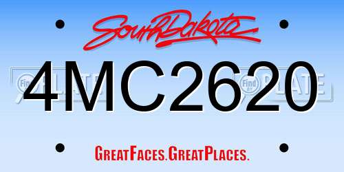 4MC2620 South Dakota License Plate