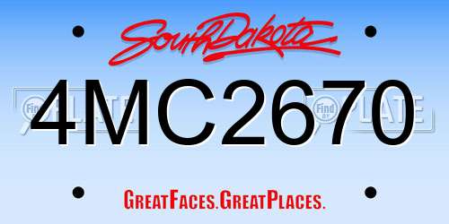 4MC2670 South Dakota License Plate