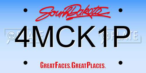 4MCK1P South Dakota License Plate