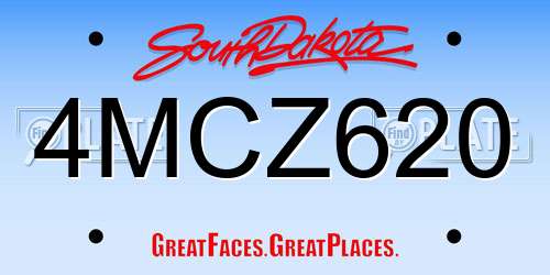 4MCZ620 South Dakota License Plate