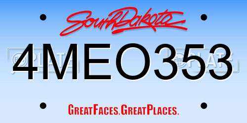 4MEO353 South Dakota License Plate