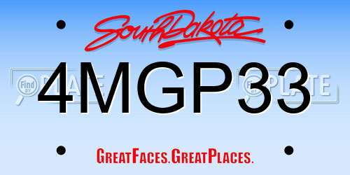 4MGP33 South Dakota License Plate