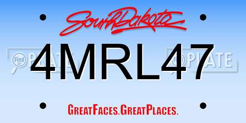 4MRL47 South Dakota License Plate