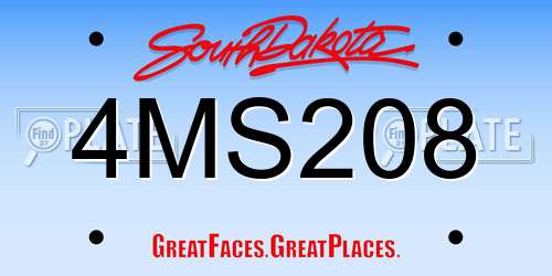 4MS208 South Dakota License Plate
