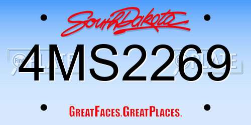 4MS2269 South Dakota License Plate