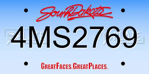 4MS2769 South Dakota License Plate