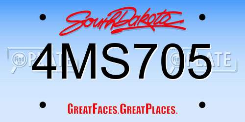 4MS705 South Dakota License Plate