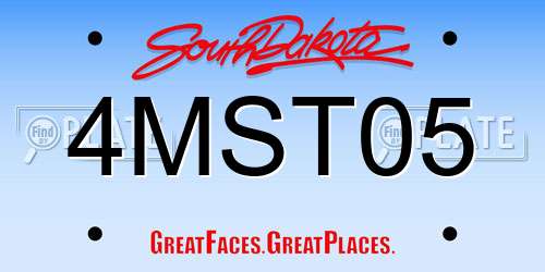 4MST05 South Dakota License Plate