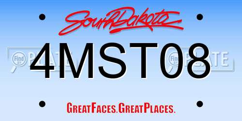 4MST08 South Dakota License Plate