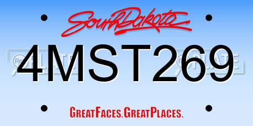 4MST269 South Dakota License Plate