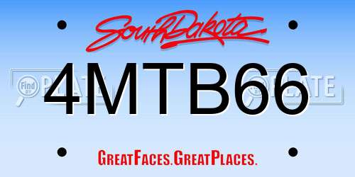4MTB66 South Dakota License Plate
