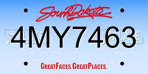 4MY7463 South Dakota License Plate
