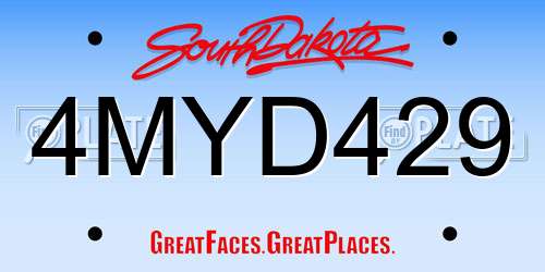 4MYD429 South Dakota License Plate