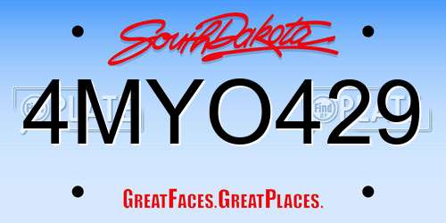 4MYO429 South Dakota License Plate