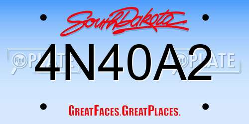4N40A2 South Dakota License Plate