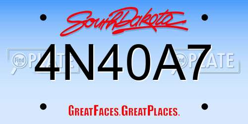 4N40A7 South Dakota License Plate