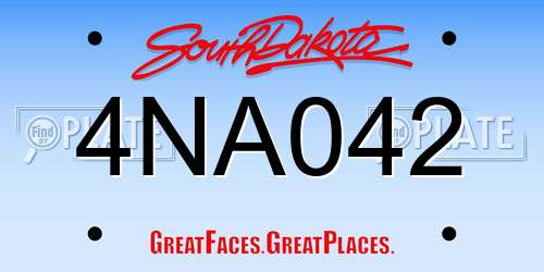 4NA042 South Dakota License Plate