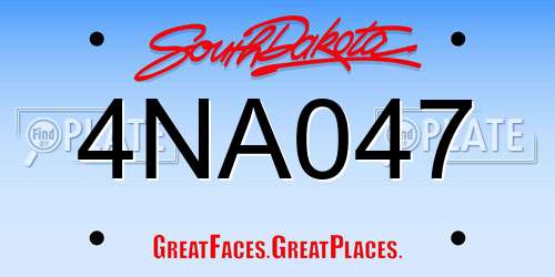 4NA047 South Dakota License Plate